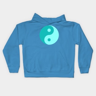 Yin Yang in shades of blue Kids Hoodie